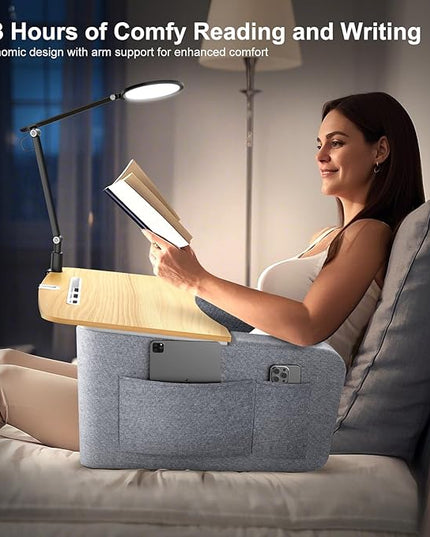 Lap Desk for Adults with Arm Rests,Ergonomic Laptop Pillow Stand for Bed,Couch,Floor,Large Table for Long Hours Work,Eating,Gaming,Reading and Writing,Lap Laptop Desk for College Dorm Room