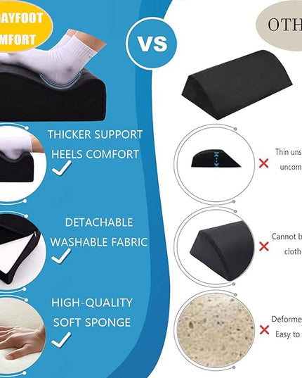 Foot Rest for Under Desk at Work, Ergonomic Under Desk Footrest with Washable Cover, Memory Foam Foot Stool for Office Chair & Gaming Chair, Back & Hip Pain Relief, Black