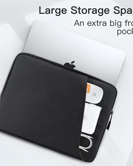JETech Laptop Sleeve for 13-14Inch MacBook Air/Pro (M5/M4/M3/M2/M1) 2020-2025, 13-13.6 Inch Notebook, Waterproof Shock Resistant Bag Case with Accessory Pocket (Black)