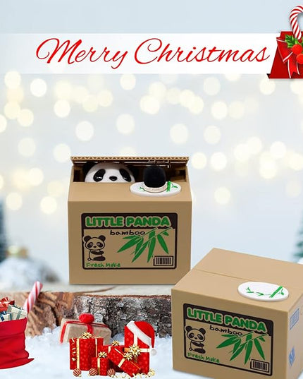 Panda Stealing Money Bank, Mischief Panda Coin Bank, Cute Piggy Bank for Kids, Automatic Money Saving Piggy Bank for Boys, Girls,Great Gift for Children(Panda Version)