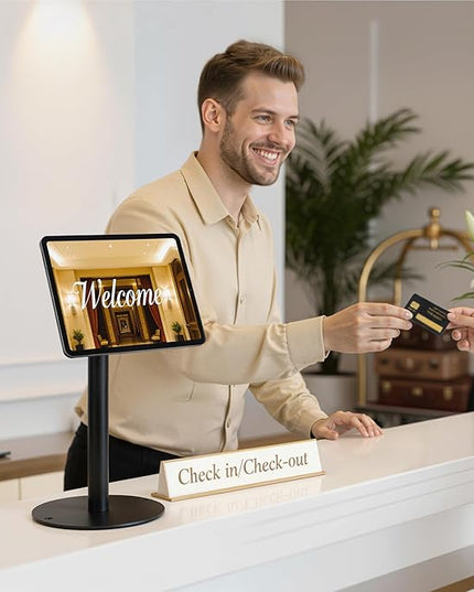 monTEK Anti-Theft Tablet Stand, Frameless Universal Tablet Kiosk with Security Lock Fit 7”-15” Screen Size, Compatible with IPad Pro/Air/Mini and Samsung Tab, Black