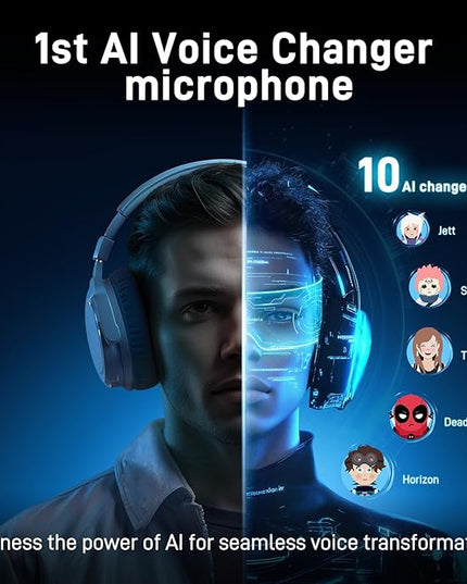 MAONO Wireless Gaming Microphone for PC, Condenser USB Mic with Software AI Voice Change,3-Level Noise Cancellation,Custom RGB, for Streaming Recording Podcast PS5 PS4 Twitch YouTube (DM40 Pro-Black)