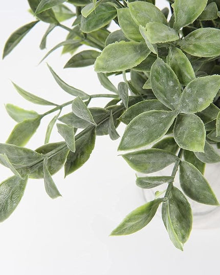 Hollyone Mini Artificial Potted Plants Fake Plants in Marble Pots, 1Pcs Plastic Eucalyptus Greenery Faux Plants for Home Office Desk Room Centerpiece Shelf Décor