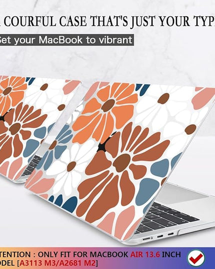 CISSOOK Compatible with MacBook Air 13.6 inch Case M4 M3 M2, Plastic Hard Shell Case Keyboard Cover Screen Protector for MacBook Air 13 2025 2024 2023 2022 Model A3240 A3113 A2681, Vintage Flowers