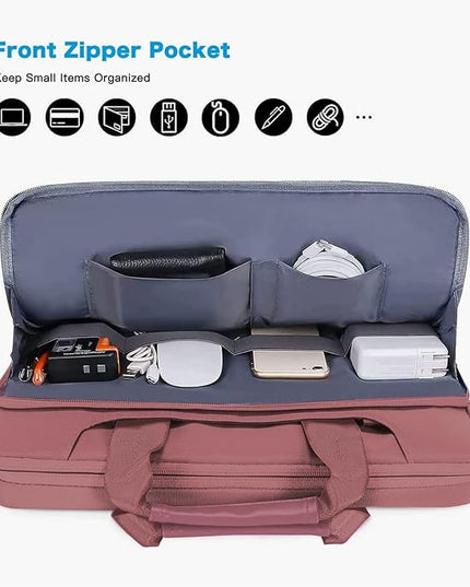 MOSISO 360 Protective Laptop Shoulder Bag Compatible with MacBook Air/Pro, 13-13.3 inch Notebook, Compatible with MacBook Pro 14 inch M5 M4 M3 M2 M1,Matching Color Sleeve with Belt, Dusty Rose