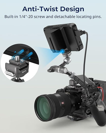SMALLRIG 7" Rosette Magic Arm, HawkLock H21 Quick Release Structure, w 1/4"-20 Screws and Anti-Twist Pins, for Monitors, Lights, Max Load Cpacity 3.5kg