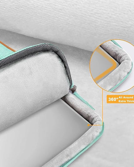 MOSISO 360 Protective Laptop Case 16 inch, 15-15.6 inch Laptop Sleeve Compatible with MacBook Pro 16, HP, Acer, Dell, Lenovo, ASUS, Side Open Carrying Case with 4 Zipper Pockets&Handle, Aqua Green