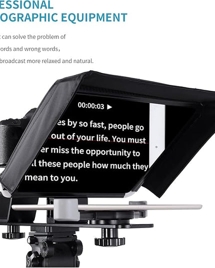 GVM Teleprompters for ipad Smartphone Tablet DSLR Camera Portable 10.5" Teleprompter Kit with Remote Control & App,Solid Aluminum Constructions,Colorless Spectroscope,Ultra HD Wide-Angle Lens