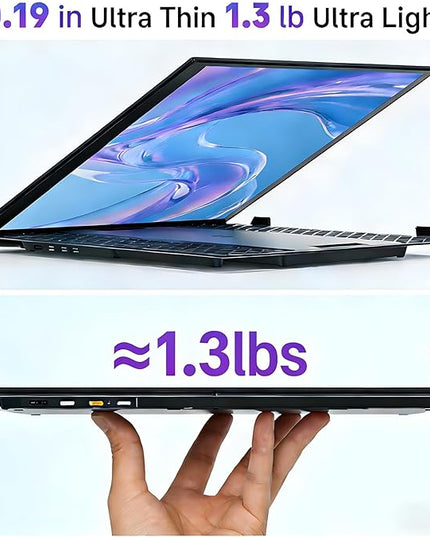 ROYY 14" Laptop Screen Extender, 0.19" Ultra-Thin Portable Monitor, FHD 1080P Dual Screen for 13-17" Laptops, Plug & Play USB-C/HDMI, Travel Monitor Compatible with Windows, Mac, Android, Switch, PS5