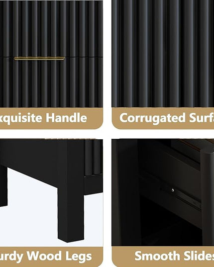 NRITOBY Dresser for Bedroom with 9 Drawers, Wide Bedroom Dresser with Drawer Organizers with Spacious Storage for Dining Room, Entryway, Black