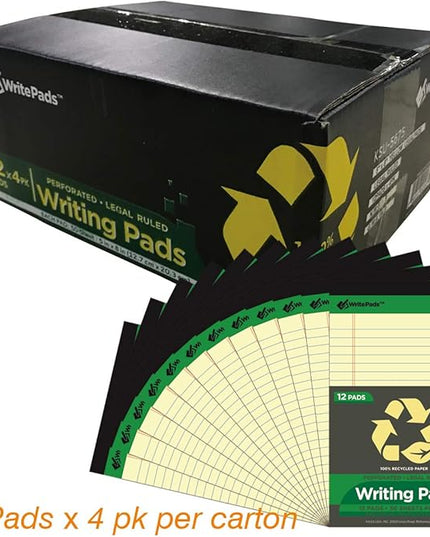 KAISA Legal Pad Writing Pads, 5"x8" Legal Ruled, 8.5"x11.75" Wide Ruled, 56GSM Paper Notepads, 12pads (Canary 48pad, 5x8inch)