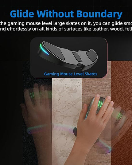 HornsX1 Right-Handed RGB Ergonomic Gliding Palm Rest for Mouse, Wrist Rest Pad, 3 RGB Lighting Modes, Reduce Wrist Pain, Anti-Fatigue, for Gaming/Office Work Casual Use - Black2, 1 PCS
