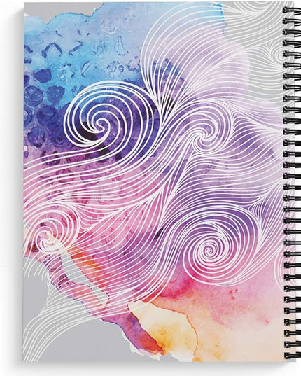 Softcover Think Positive 8.5" x 11" Motivational Spiral Notebook/Journal, 120 College Ruled Pages, Durable Gloss Laminated Cover, Black Wire-o Spiral. Made in the USA