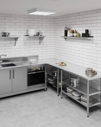 AmGood 48" Long X 8" Deep Stainless Steel Wall Shelf | NSF Certified | Appliance & Equipment Metal Shelving | Kitchen, Restaurant, Garage, Laundry, Utility Room