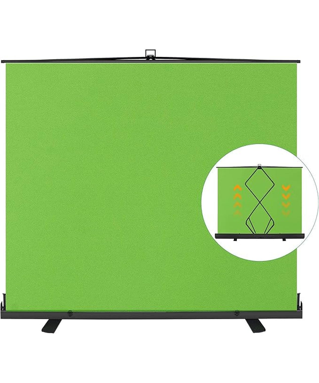 EMART 77x92in Collapsible Chromakey Panel Green Screen for Photo Backdrop Video Studio,Portable Pull Up,Solid Aluminium Base Wrinkle-Resistant Fabric,Auto-Locking Air Cushion Frame