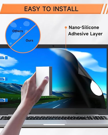 360° Privacy Screen for Laptop 15.6 Inch 16:9, 4 Way Computer Monitor Privacy Shield, Anti Glare Blue Light Filter Compatible with Lenovo Hp Dell Acer Asus Thinkpad Envy Xps