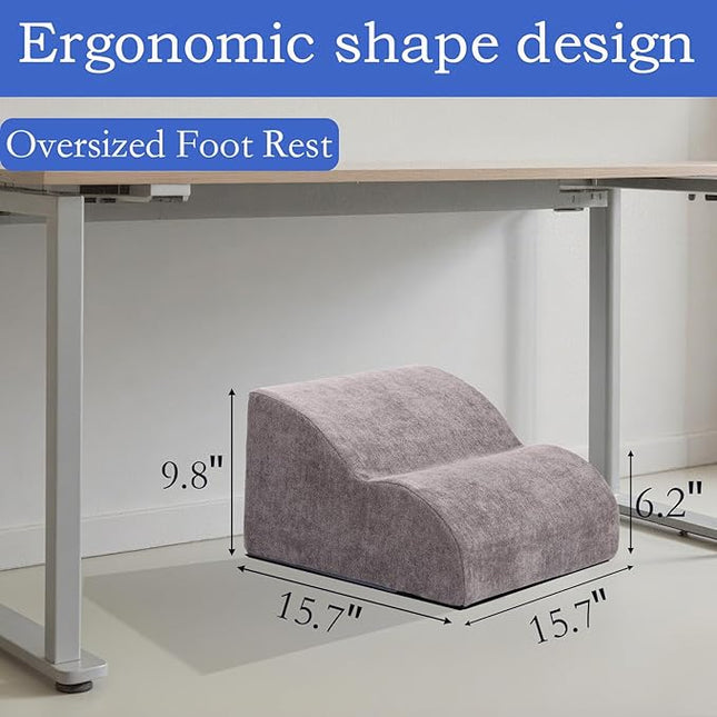 Foot Rest for Under Desk at Work.Multifunctional 3-Tier Foot Stool,with Washable Footrest.for Under Desk,Office Chair Gaming Chair & Sofa,Leg Elevation Pillow,Supports Posture (Grey)