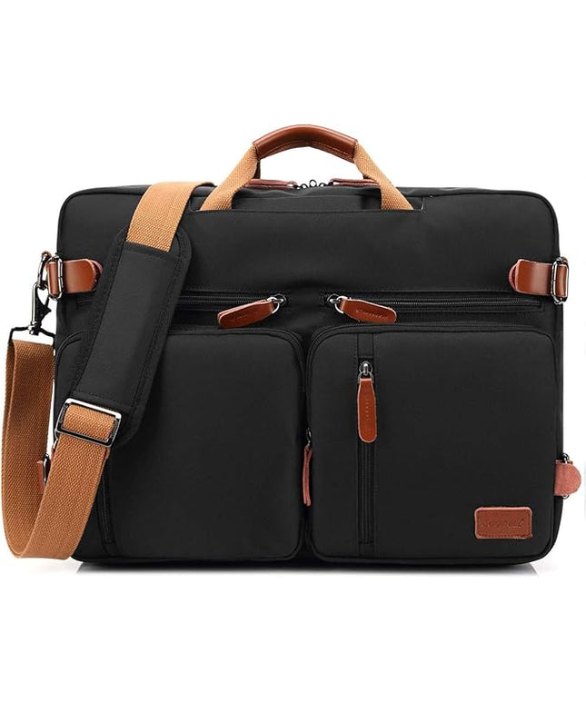 CoolBELL Convertible Backpack Messenger Shoulder Bag Laptop Case Handbag Business Briefcase Multi-Functional Travel Rucksack Fits 15.6 Inch Laptop for Men/Women (Black)