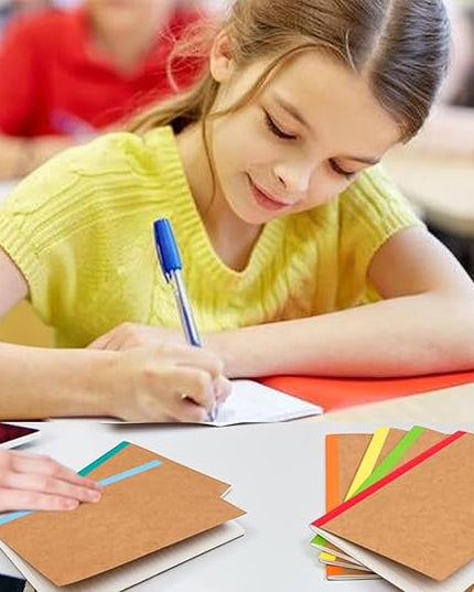 12 Pack A5 Kraft Notebooks, 60 Blank Pages Travel Journal Bulk, Soft Cover Notebooks for Women Girls Students, Making Plans Writing Memos Office School Supplies, 8.3 X 5.5 in