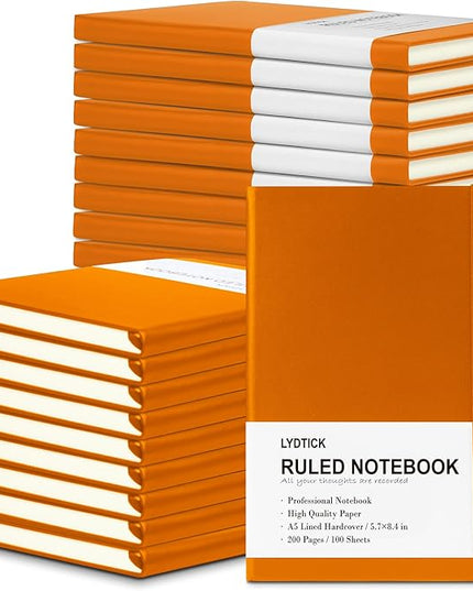20 Pack Journals for Writing College Ruled Notebooks Journal in Bulk, Hardcover Notebooks (200Pages) for Note Talking, Lined Bullet Journals for Home School Office, 5.7"x8.4", Orange