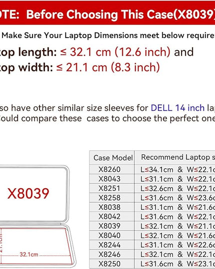 Smatree Hard EVA Protective Sleeve Compatible for 14.5inch DELL 14 Premium DA14250,for 14.5inch XPS 14 9440,for 14inch Latitude 5450/5431/5440,for 14inch Precision 3490/3480 Workstation Case (X8039)