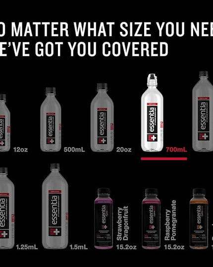 Essentia Water LLC, Ionized Alkaline Bottled Water; 99.9% Pure, Infused with Electrolytes, 9.5 pH or Higher with a Clean, Smooth Taste, 23.67 Fl Oz (Pack of 24)