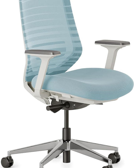 Branch Ergonomic Chair - A Versatile Desk Chair with Adjustable Lumbar Support, Breathable Mesh Backrest, and Smooth Wheels - Experience Optimal Comfort and Support - Light Blue