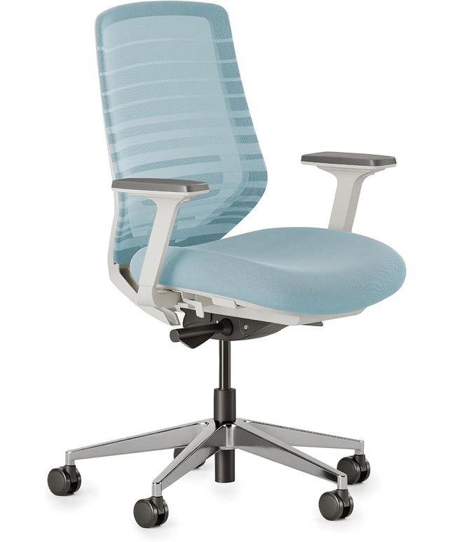 Branch Ergonomic Chair - A Versatile Desk Chair with Adjustable Lumbar Support, Breathable Mesh Backrest, and Smooth Wheels - Experience Optimal Comfort and Support - Light Blue