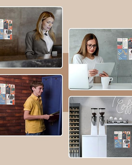 Acrylic Brochure Pamphlet Holder, 2 Magazine Holders and 4 Pamphlet Holders, Clear Brochure Display Holder Wall Mount, Trifold Flyer Rack, Literature Storage Rack for Home, Office, Waiting Room