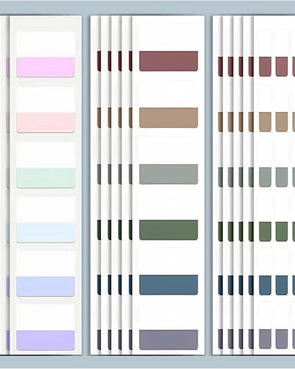 ELII 480 Pcs Morandi Tabs 2 Inch Sticky Index Tabs,Book Tabs Writable and Repositionable File Tabs Flags, Colored Page Markers 12 Colors
