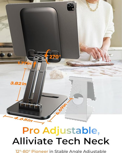 LISEN for iPad Stand Tablet Holder for Desk, Cool Home Office Desk Accessories for Men Women Kids Tablet Gifts, Office Home Essentials Gadgets Portable Monitor Stand for iPad a16 Accessories Kindle