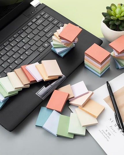 (50 Pads) Sticky Notes 1.5x2, Vintage Colors, 10 Colors Self Sticky Notes, Sticky Pads, Recyclable, Self-Stick Pads, Easy to Post for Home, Office, Notebook