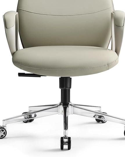 EUREKA ERGONOMIC Aric Executive Office Chair, High Back Computer Desk Chair with Lumbar Support, Premium PU Leather, Ergonomic Armrests, Height Adjustable Swivel Base (Beige)