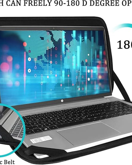 Laptop Sleeve 15 inch, Shockproof Protective Computer Carrying Cover with Front Pocket, Briefcase Laptop Sleeve Bag for 15 inch New MacBook Air, MacBook Pro, HP, Dell, Asus, Black