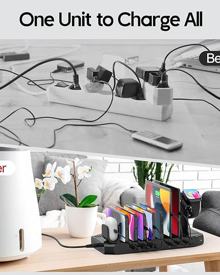 Unitek USB-C Charging Station for Multiple Devices - Multi Type C Charger Dock with 2 X PD 20W & USB-C Port, Device Organizer Fast Charge Docking for iPhone, iPad, Samsung, Tablets and More