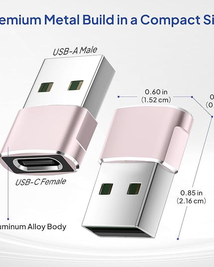 Elebase for Samsung Galaxy S25 Adapter,USB to USB C Adaptor 4Pack,Type C Female to A Male Cable Converter for Galaxy S24 S23 Plus Ultra FE,Z Fold Flip 7 6 5,A55 A54 A53 A52,Tab S10 S9 S8 A9 A8 A7 Lite
