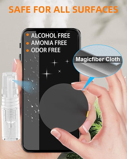 Tounee Keyboard Cleaner Kit, Electronics Cleaning Kit with Retractable Big Brush, Portable, 20 in 1 Multi-Tool Kit for Phones, Tablet, Computer, PC Monitor,TV Camera Lens with 2.5ml Mist Spray (Black)