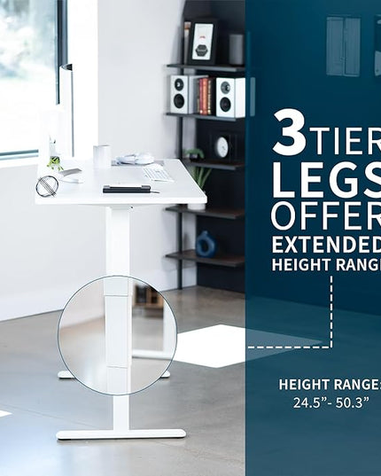 VIVO Electric 71 x 30 in Dual Motor Sit Stand Desk, Memory Height Adjustment, 2B Series, White Top White Frame, DESK-KIT-2W7W