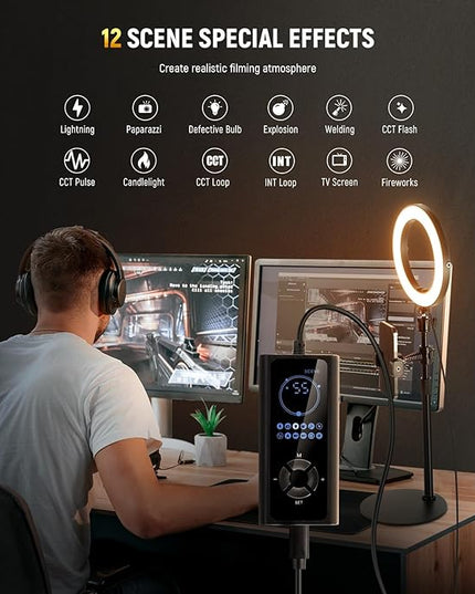 NEEWER 12" 24W High Power Desk Ring Light with Stand/Phone Holder, LED Selfie Video Conference Lighting for iPhone Streaming Makeup Vlog Recording Laptop Computer Webcam Zoom Call Podcast, RH12B