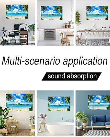 YPY Decorative Soundproof Wall Panels Acoustic Panels: Sound Absorbing Wall Art, Noise Canceling Wall Panels Recording Studio Acoustical Treatments 8 Pack 48x32 Inches