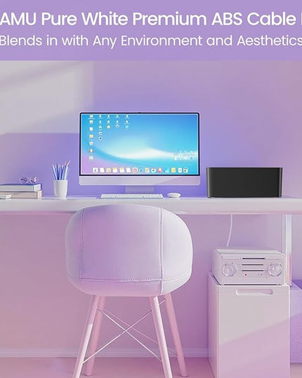 Delamu 2 Pack Cable Management Box, Stylish Black Cable Management, Pet & Child-Proof ABS Cord Box Hider, Medium and Small Cable Box for Computer WiFi Router Box Hider USB Hub, Floor Cord Covers