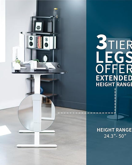 VIVO Electric 63 x 32 in Dual Motor Standing Desk, Memory Height Adjustment, 2B Series, Black Carbon Fiber Top White Frame, DESK-KIT-2W1R