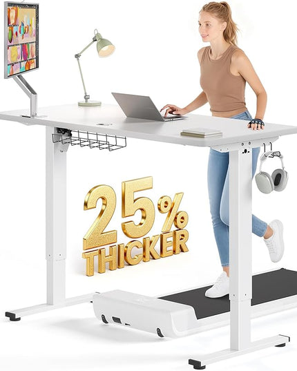 SIAGO Electric Standing Desk Adjustable - 48 x 24 Inch Sit Stand up Desk with 0.8 Inch Thick Tabletop - Adjustable Height Table with 3 Memory Preset, Cable Management for Home Office