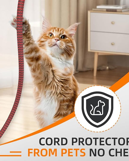 Braided Expandable Cable Sleeve, 25ft PP Cotton and PET Braided Cable Management, Flexible Mesh Wire Loom and Cable Protector for TV, Computer, Home Theater, Automotive (Red, 5/16")