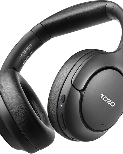 TOZO Hybrid Active Noise Cancelling Headphones, Wireless Over Ear Bluetooth Headset, 60H Playtime, Hi-Res Audio Custom EQ via App Deep Bass Comfort Fit Ear Cups, for Home Office Travel