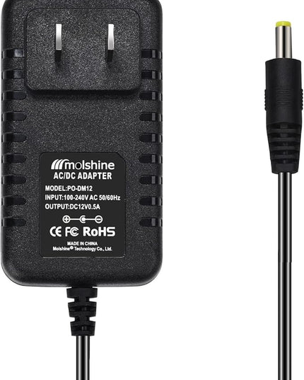 molshine (6.6ft Cable 12V AC DC Adapter Compatible DYMO 1758460 LabelManager 260P LM-260P (1754490) 280 LM-280 (1815990) 360D LM-360D (1754488) 420P LM-420P (1768815) Power Supply Rapid Charger