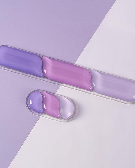 EPOMAKER CloudGel Wrist Rest for Keyboard and Mouse, 2 Pieces Silicone Wrist Support, Anti-Slip Rubber Bottom, Ergonomic Design, Suitable for Office/Computer/Laptop/Gaming (Purple)