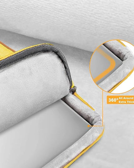 MOSISO 360 Protective Laptop Shoulder Bag,17-17.3 inch Computer Bag Compatible with MacBook, HP, Dell, Lenovo, Asus Notebook,Side Open Messenger Bag with 4 Zipper Pockets&Handle, Yellow