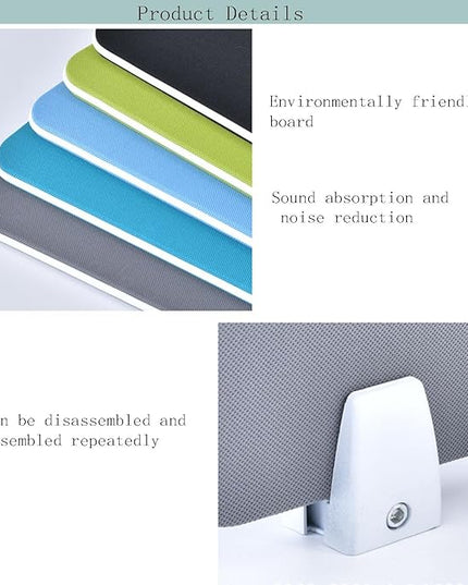 Table Mounted Modesty Panel ，Sneeze Guard Desk Divider， with Slot Sound Proof Mounted Privacy Panel，for Office Cubicle(Gray,80cmX30cm)