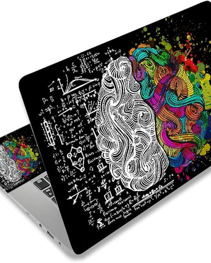 Laptop Skin Sticker Decal,12" 13" 13.3" 14" 15" 15.4" 15.6 inch Laptop Vinyl Skin Sticker Cover Art Protector Notebook PC (2 Wrist Pad Skins Included), Decorative Waterproof, Left & Right Brain